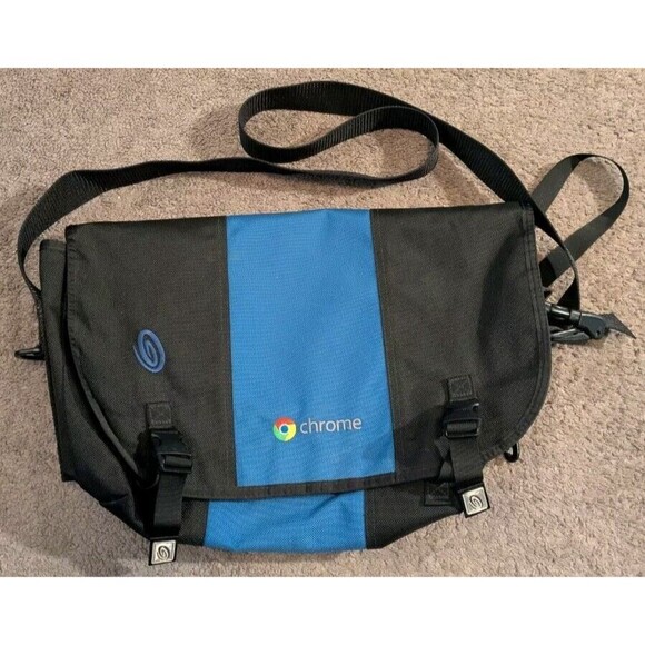 RARE Timbuk2 Google Chrome Blue / Black Messenger Bag Made in San Francisco - Picture 1 of 10